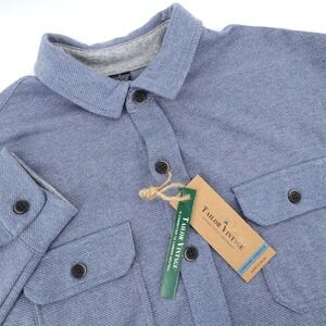 NEW Tailor Vintage Men's‎  Indigo Heather Long Sleeve Button Up Shirt Size L